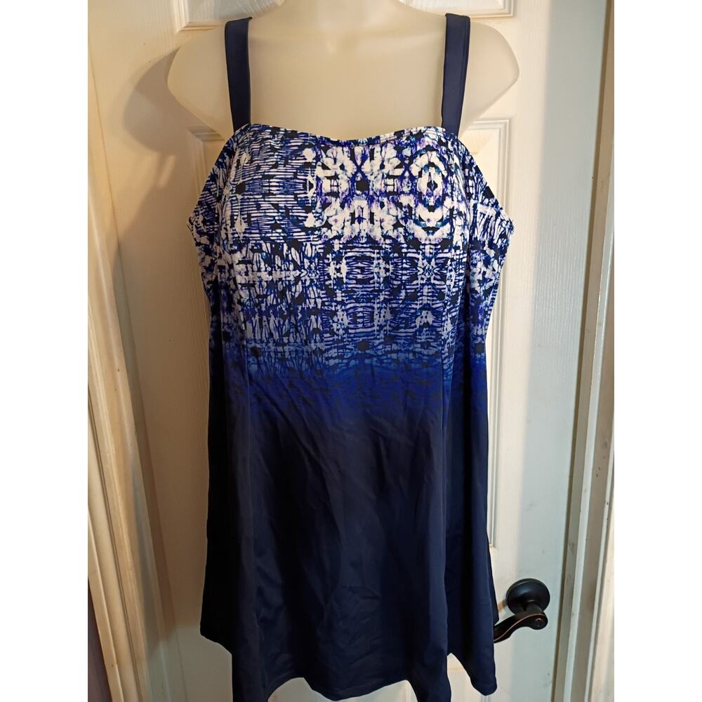 Swimsuits For All One Piece Swimsuit Dress Blue Sz 18 Beach Pool Cruise Resort